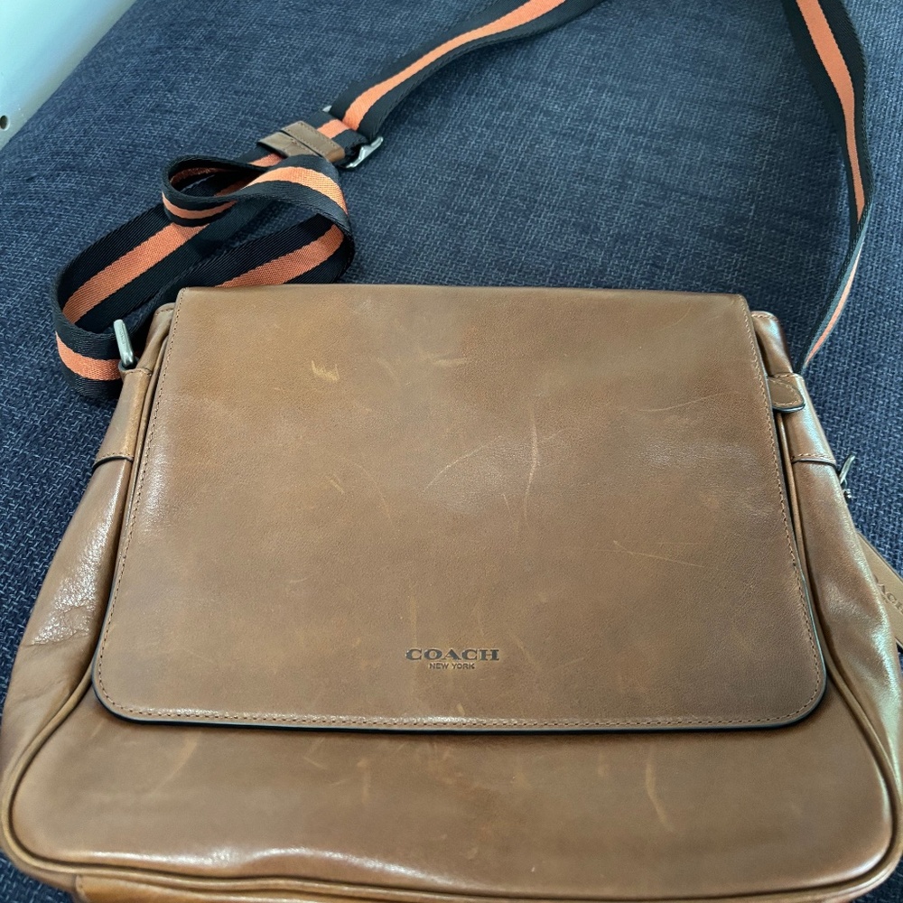 Coach Metropolitan Tan Leather Crossbody Messenger Bag Sz OS